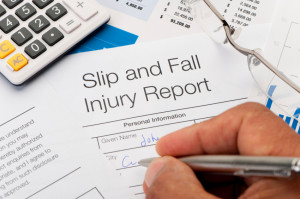 Close up of Slip and Fall injury Form