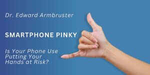 Persons pinky is distorted due to excessive smartphone use without proper care.